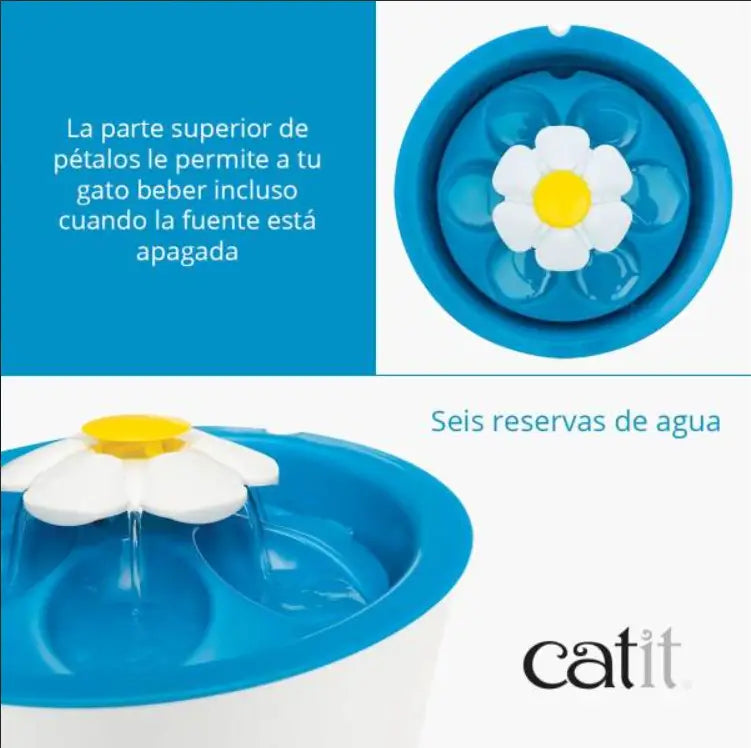 Catit Fuente Para Beber Agua Gato 3L. Flower Led