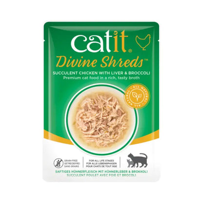 Catit Divine Shreds Pollo/Higado & Brocoli, 75G