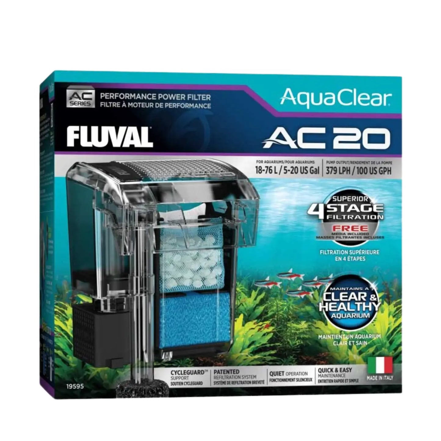 FILTRO MOCHILA FLUVAL AQUACLEAR AC20  (acuarios hasta 78 L.)