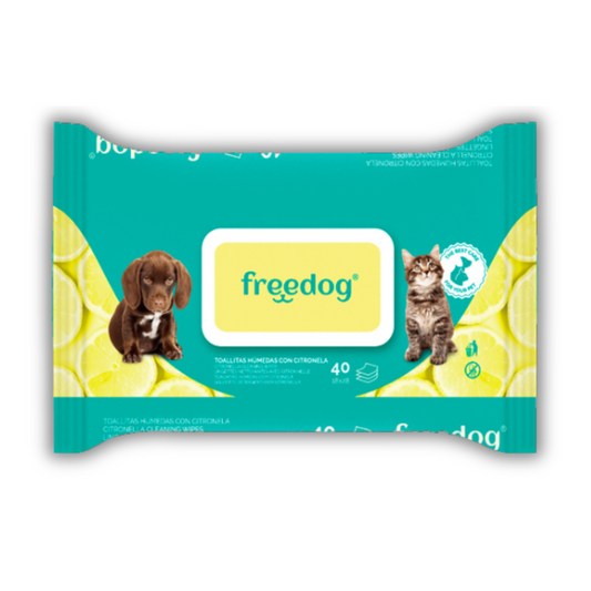 Toallitas Húmedas Citronela Freedog 40Udes 28X18Cm