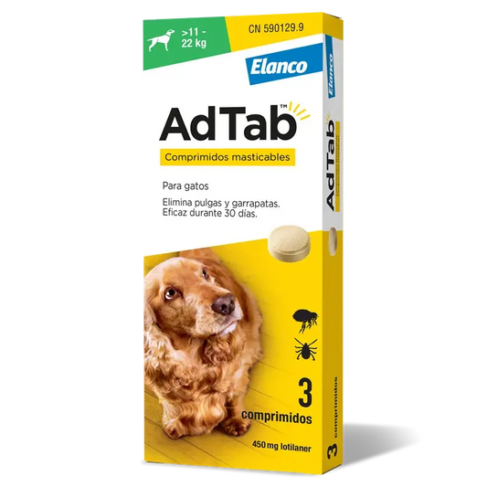 ADTAB 450MG COMPRIMIDO MASTICABLE PERRO (>11-22 KG) 3UDES