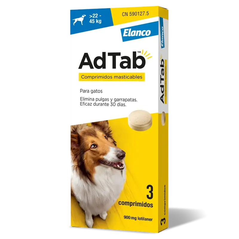 ADTAB 900MG COMPRIMIDO MASTICABLE PERRO (>22-45 KG) 3UDES