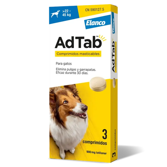 ADTAB 900MG COMPRIMIDO MASTICABLE PERRO (>22-45 KG) 3UDES