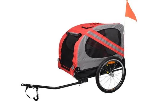 Flamingo Carrito Perro Para Bicicleta 125X95X72 Rojo/Gris