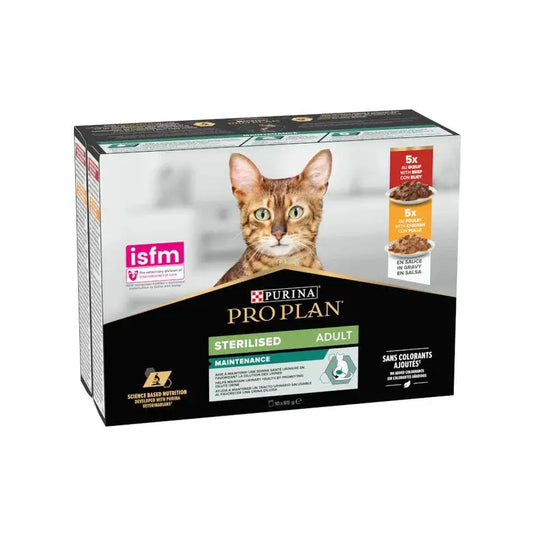 Pro Plan Cat Sobre Sterilised Buey&Pollo Pack 10X85G