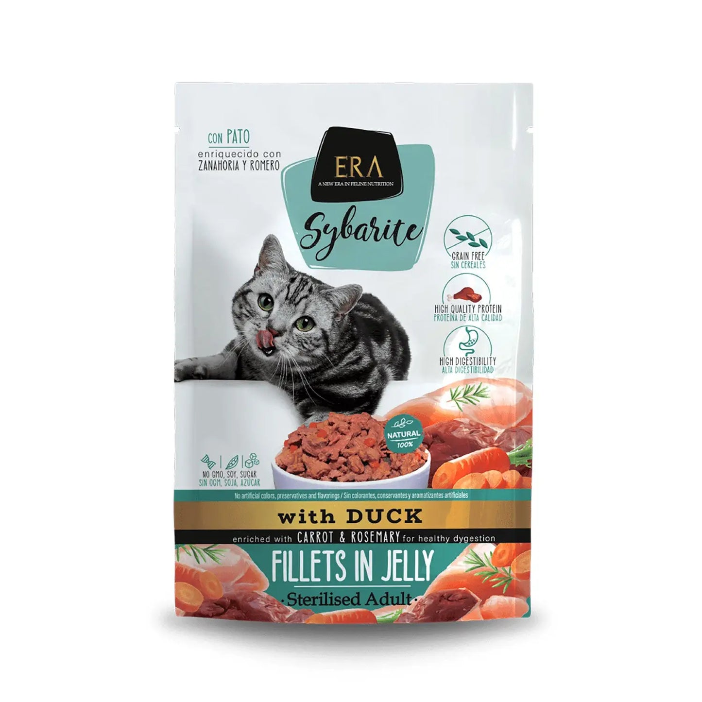 Era Sybarite Cat Sterilized Adult Filetes Pato 85G Sobre