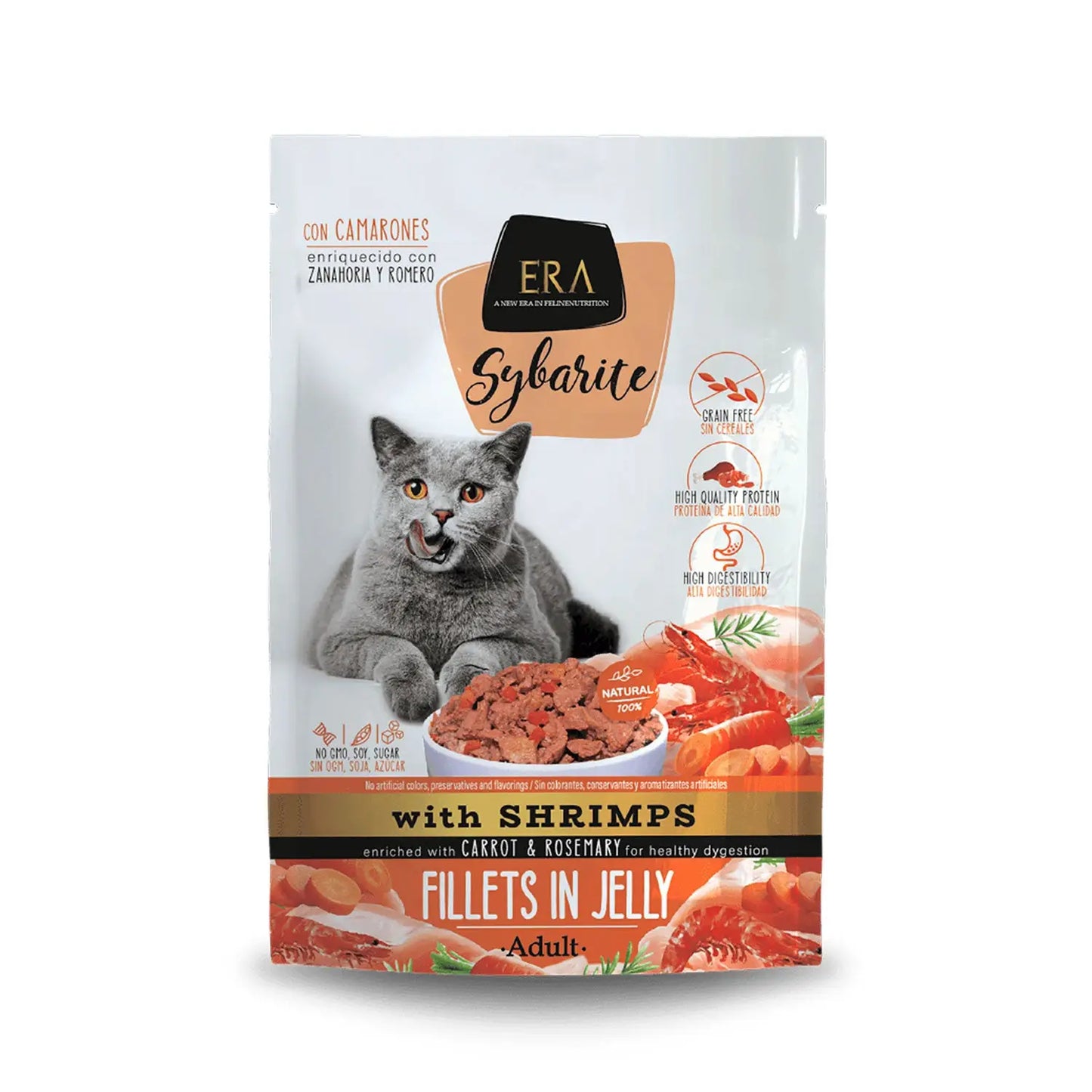 Era Sybarite Cat Adult Filetes Gambas 85G Sobre