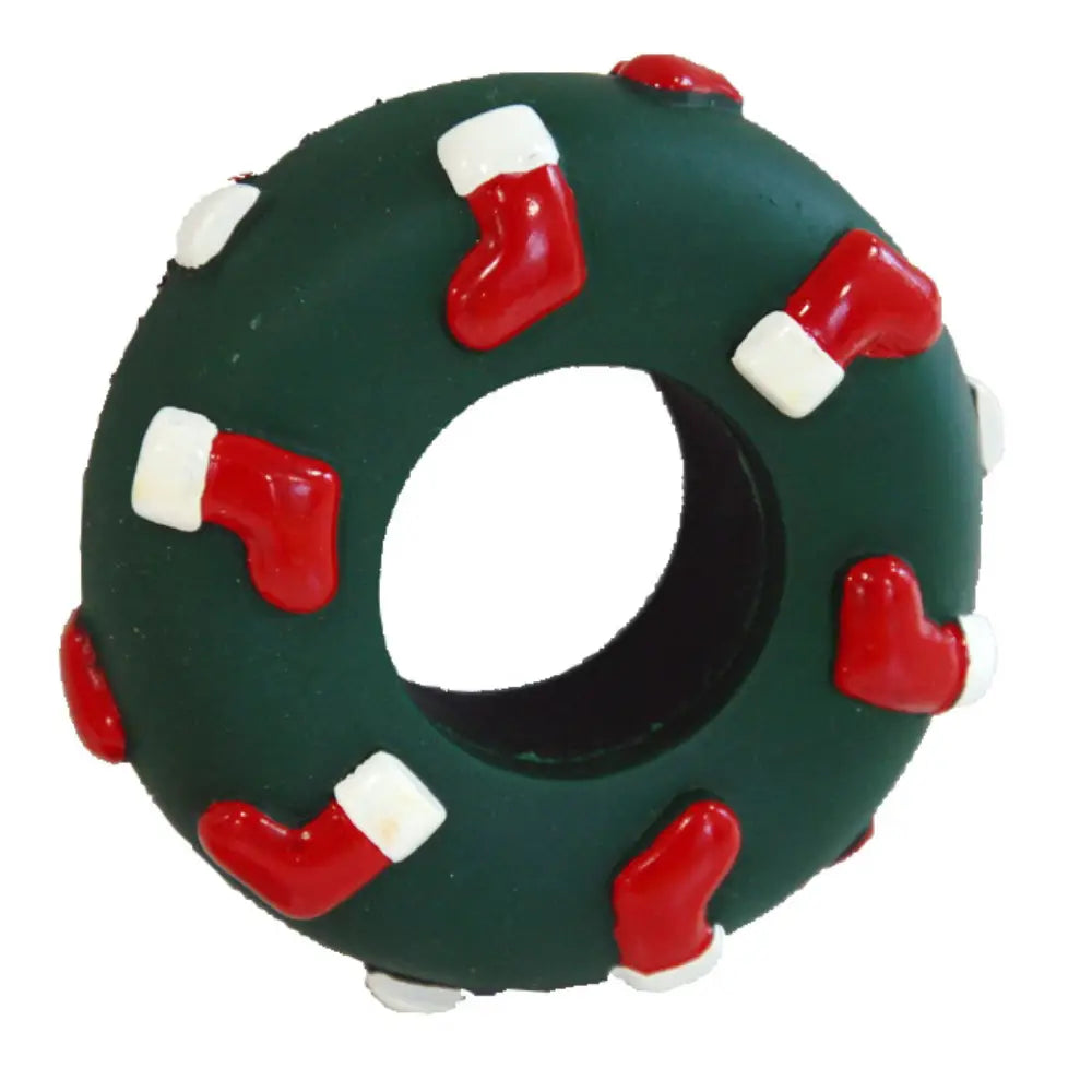 Wouapy Juguete para Perros Navidad con forma de Donut