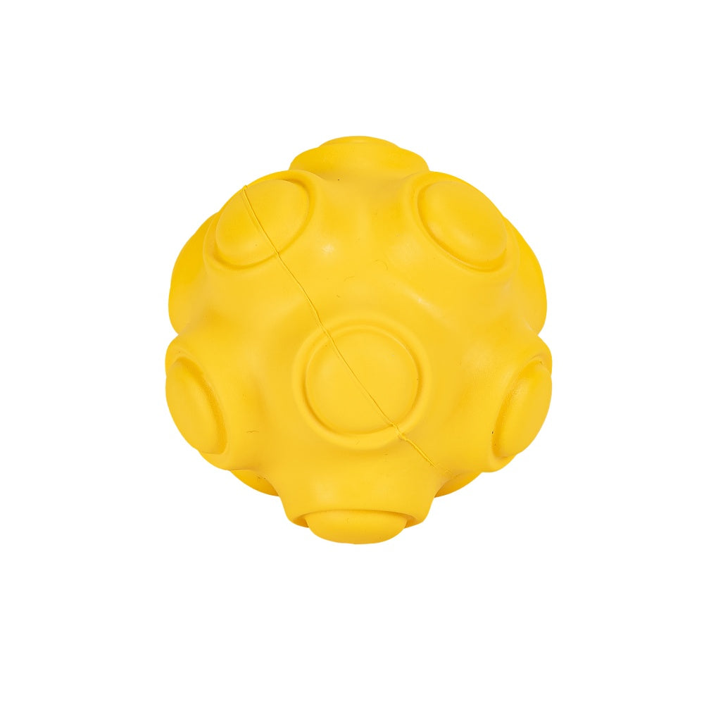 Juguete Perro Goma Pelota Rivet Amarillo 7.8cm