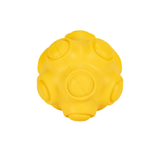 Juguete Perro Goma Pelota Rivet Amarillo 7.8cm