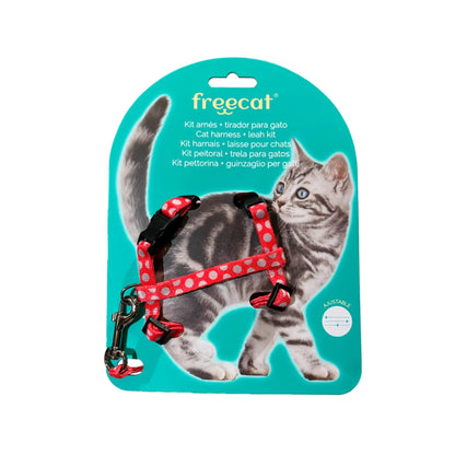 Kit Arnés + Correa Para Gatos 10mmx22/32cm 10mmx120cm Freedog