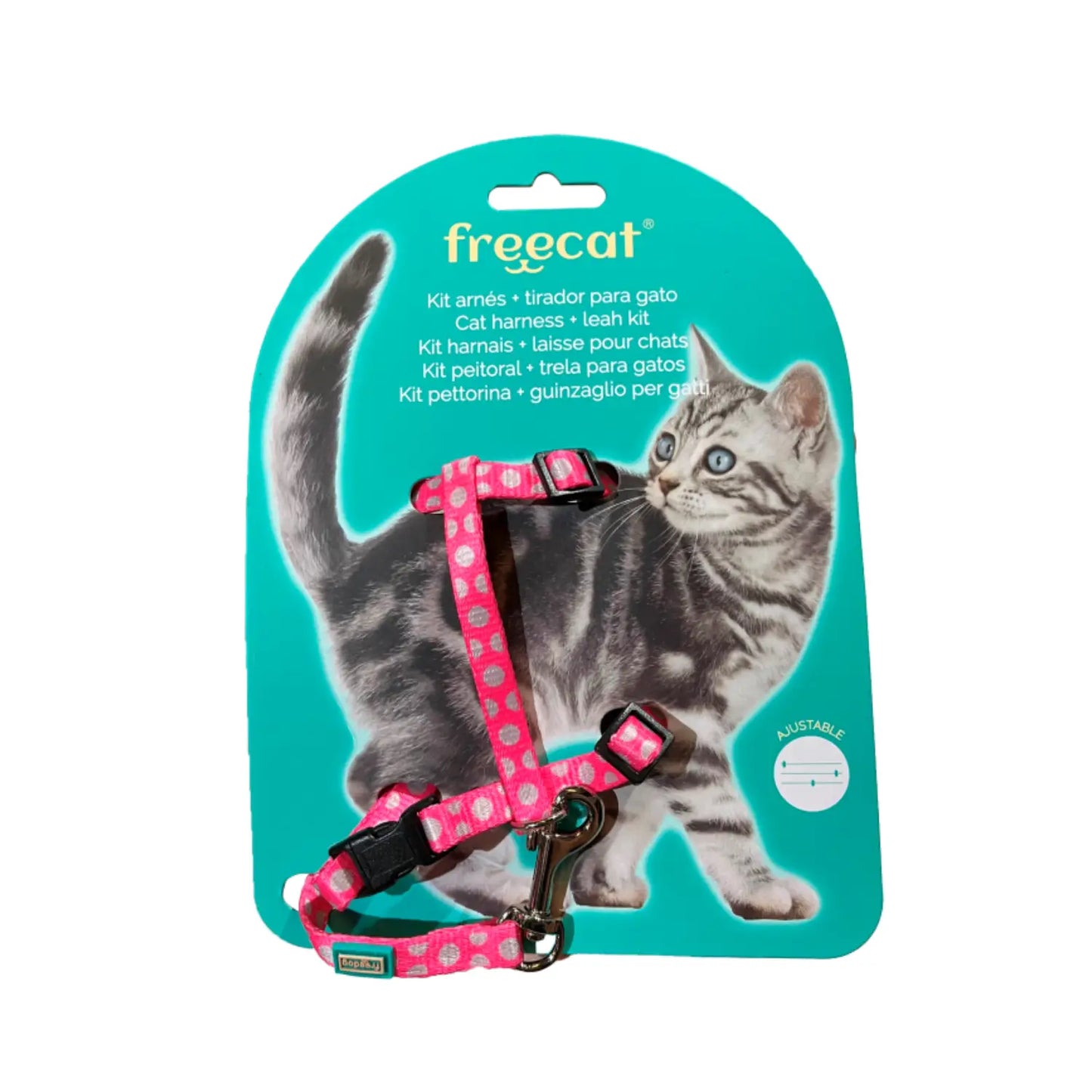 Kit Arnés + Correa Para Gatos 10mmx22/32cm 10mmx120cm Freedog