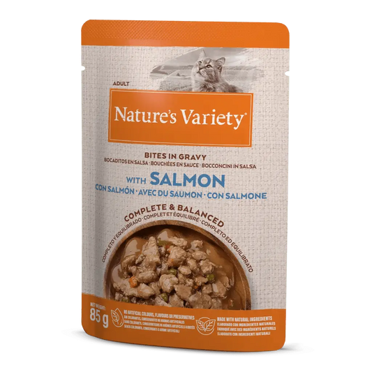 NATURE'S VARIETY CAT BOCADITOS EN SALSA CON SALMÓN 85GR