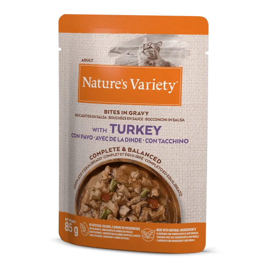 NATURE'S VARIETY CAT BOCADITOS EN SALSA CON PAVO 85GR