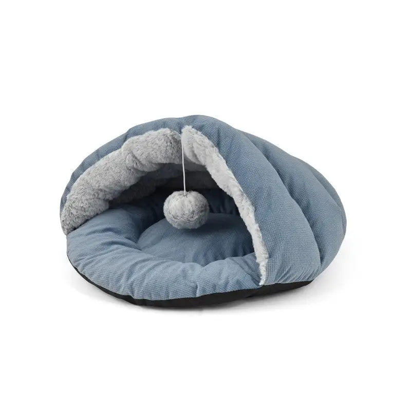 CUNA CUEVA AZUL CON PELOTA 45x43x25cm