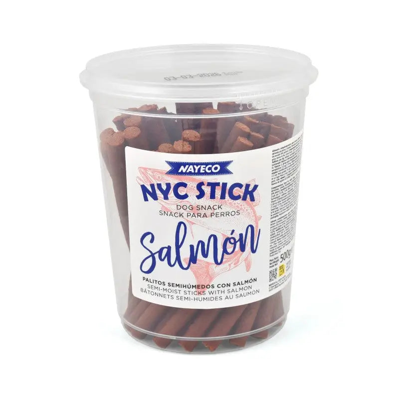 Nayeco Snack para Perros - Bote de 500 gr. de Sticks de Salmón