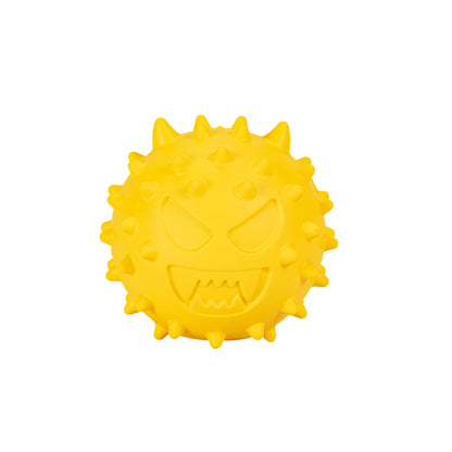 Juguete Perro Goma Snack Pelota Emoji Amarillo 6.1cm