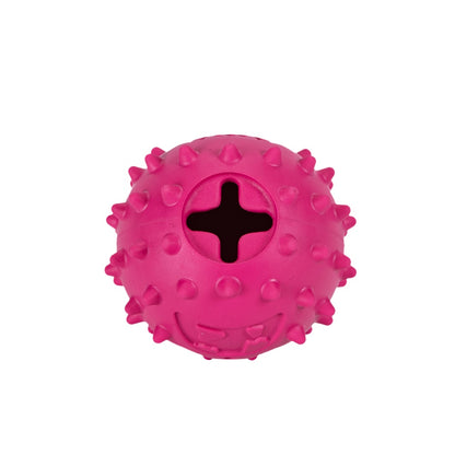 Juguete Perro Goma Snack Pelota Emoji Fucsia 6.1cm