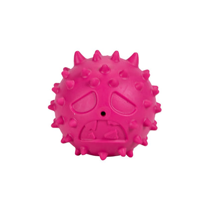 Juguete Perro Goma Snack Pelota Emoji Fucsia 6.1cm