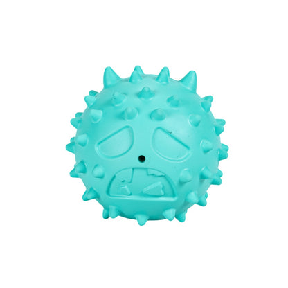 Juguete Perro Goma Snack Pelota Emoji Turquesa 6.1cm