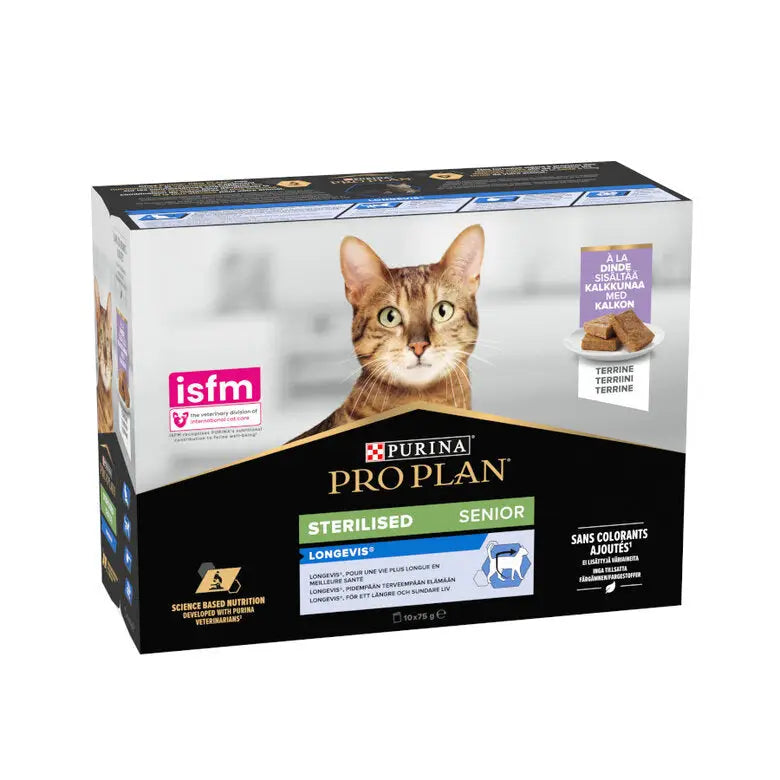 Pro Plan Cat Sobre Sterilised 7+ Pavo Pack 10X85G