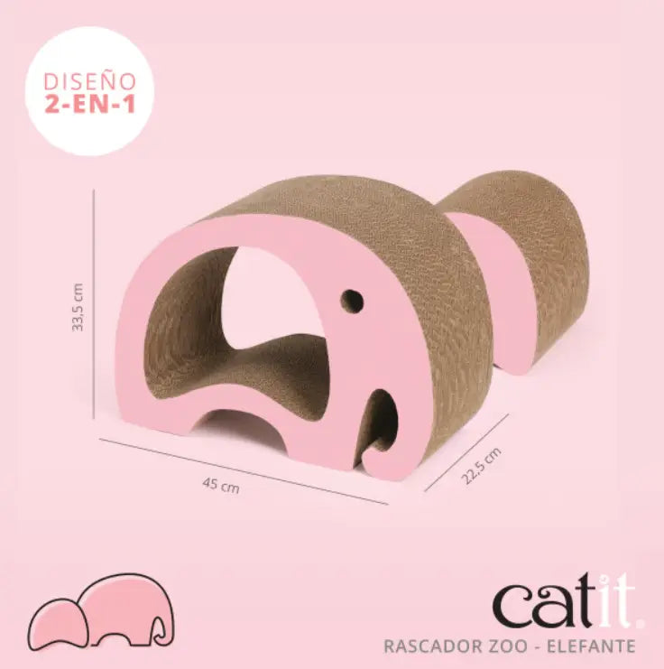 Rascador Catit Zoo Elefante 2 En 1 33,5X22,5X45Cm