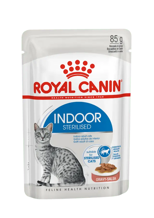 ROYAL CANIN INDOOR 85GR HUMEDO SALSA FHN