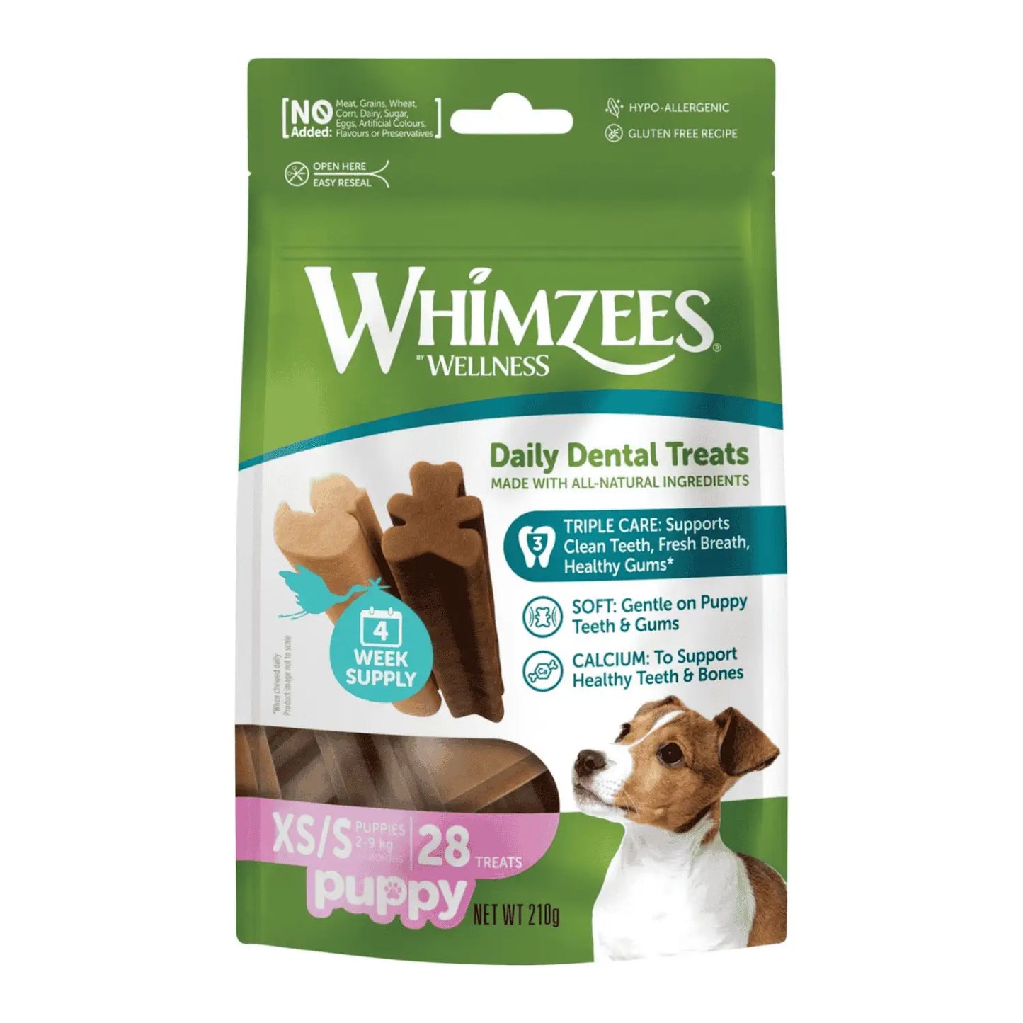 Whimzees Snacks Dentales para Cachorros Raza Pequeña  - 28 unidades