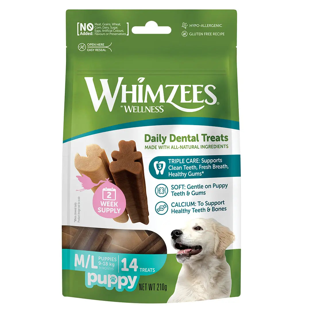 Whimzees Snacks Dentales para Cachorros Medianos/Grandes - 14 unidades