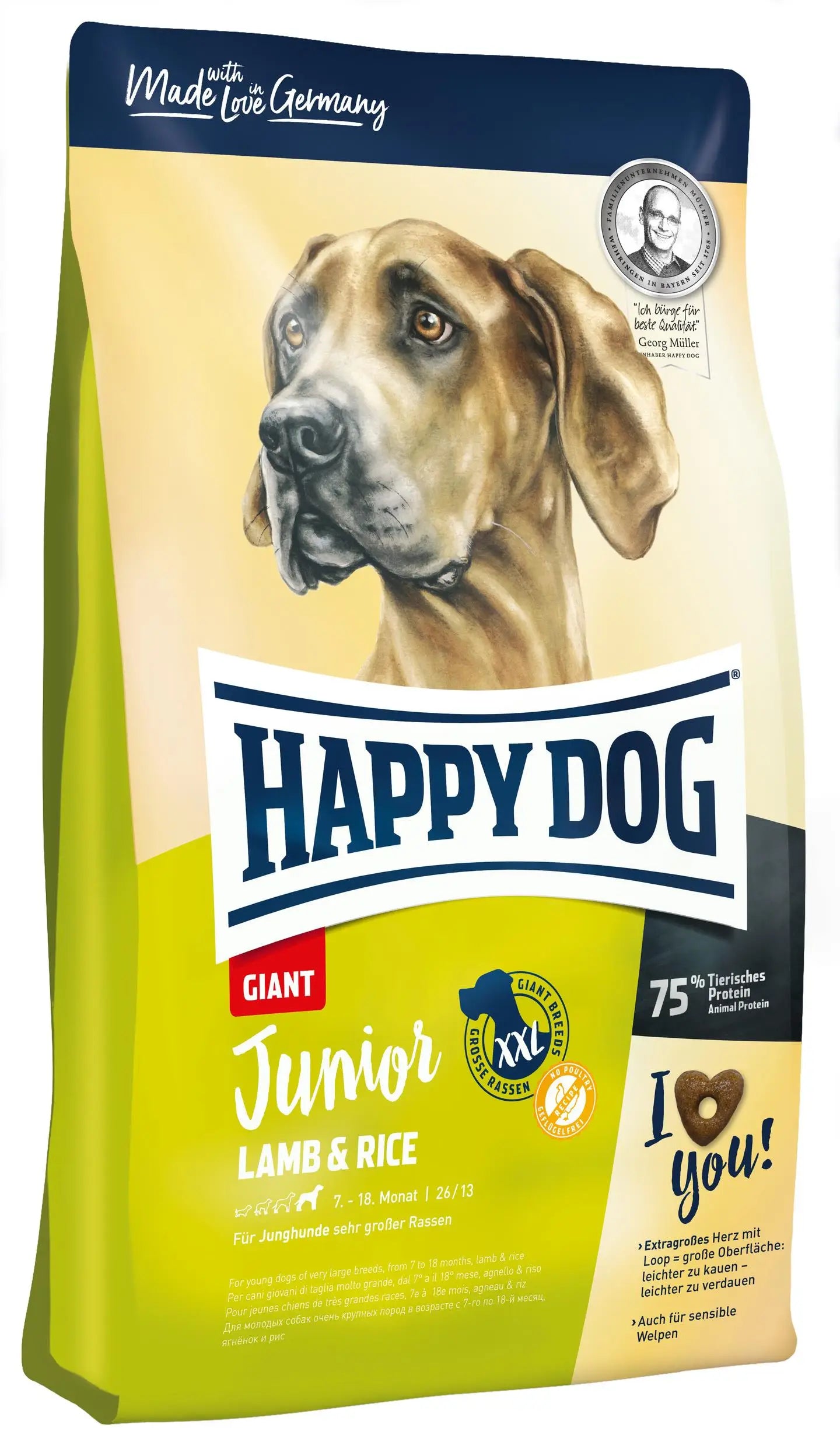 Happy Dog Young Junior Giant Lamb & Rice  15kg