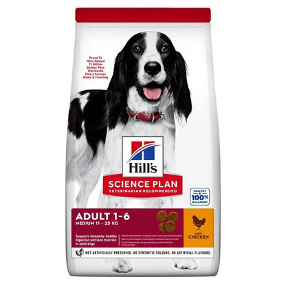 HILL'S SP CANINE ADULT 1-6 años RAZAS MEDIANAS POLLO 2.5KG