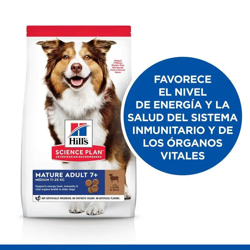 HILL'S SP CANINE MATURE 7+ CORDERO Y ARROZ 14KG