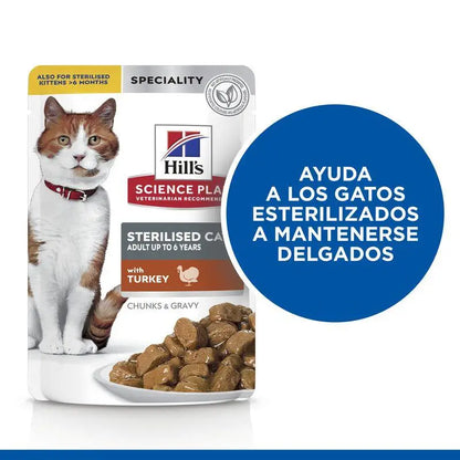 Hill's SP Feline Sterilised Pavo 85g sobre