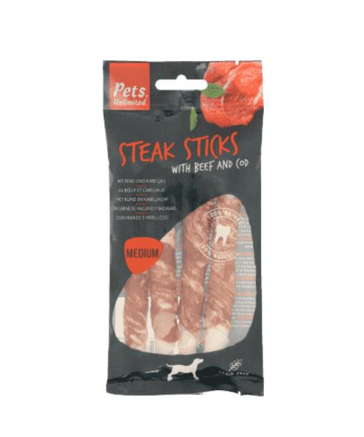 Snack Dog Pets Steak Sticks Large Beef 240gr