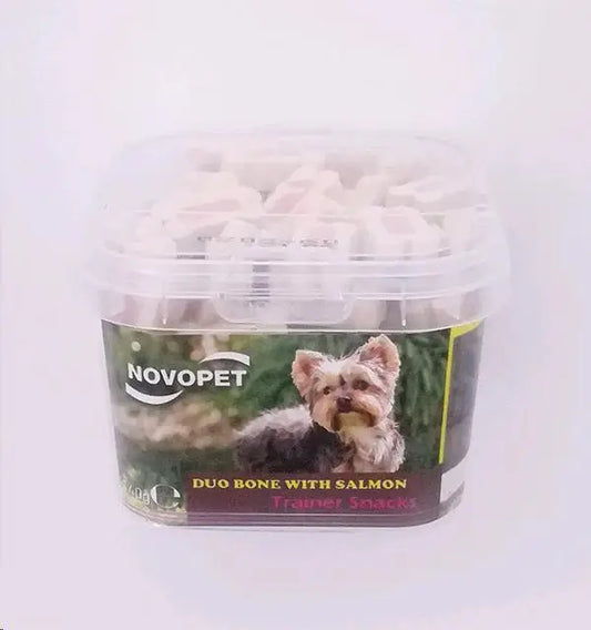 SNACK DUO BONE WITH SALMON 140GR NOVOPET